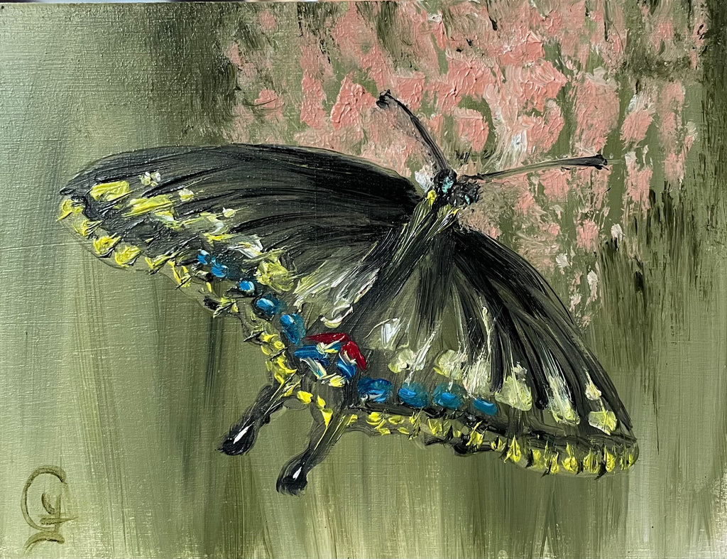Swallowtail with Pink Flower