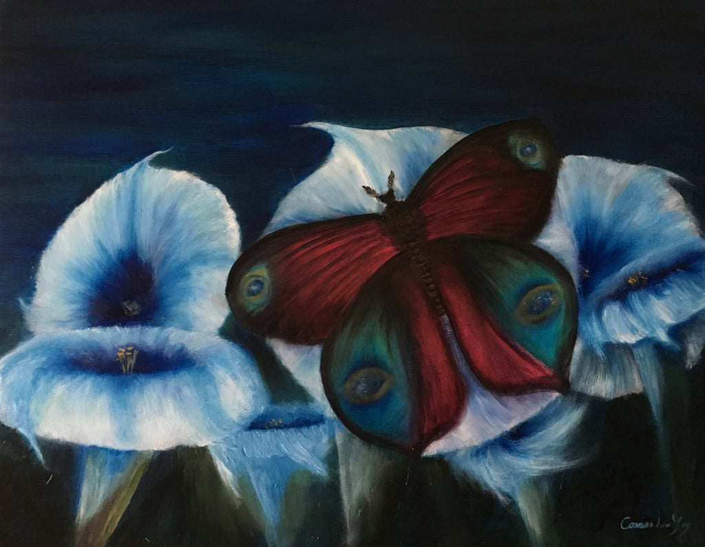 Moonflower and Moth