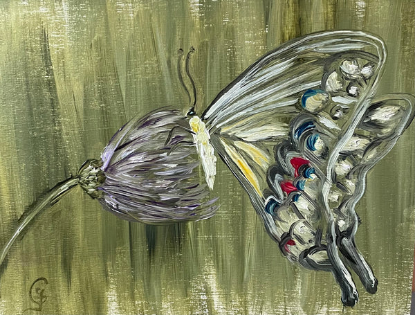 Swallowtail with Purple Flower