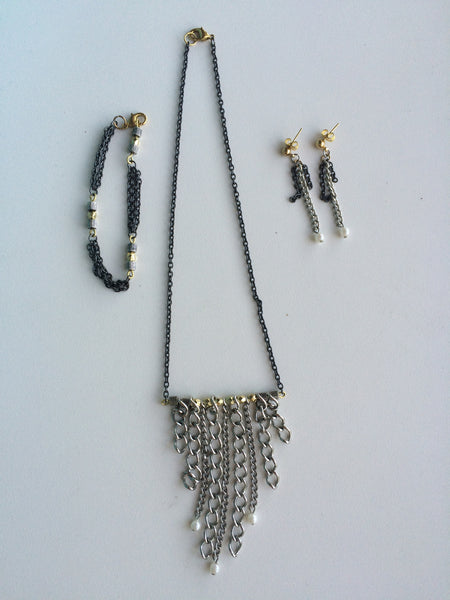 Tri-Color Chain Jewelry Set