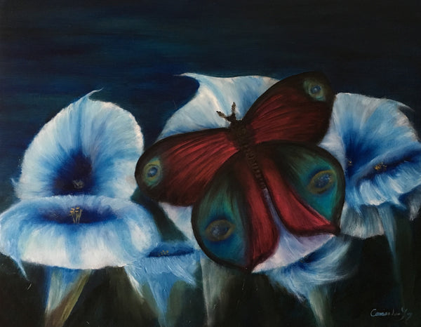 Moonflower and Moth