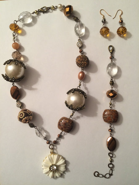 Elegant Mardi Gras (Necklace, Bracelet, & Earring Set)